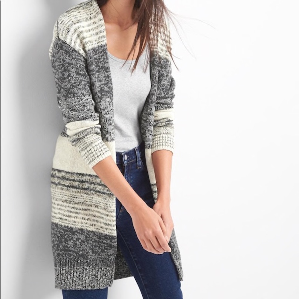 Gap for Good Marled Striped open-front cardigan